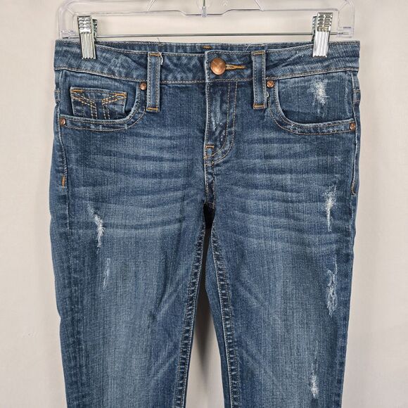 Vigoss Studio Jeans Women's 1/2 26 Blue Slight Distressed Skinny Medium Wash - Picture 2 of 16